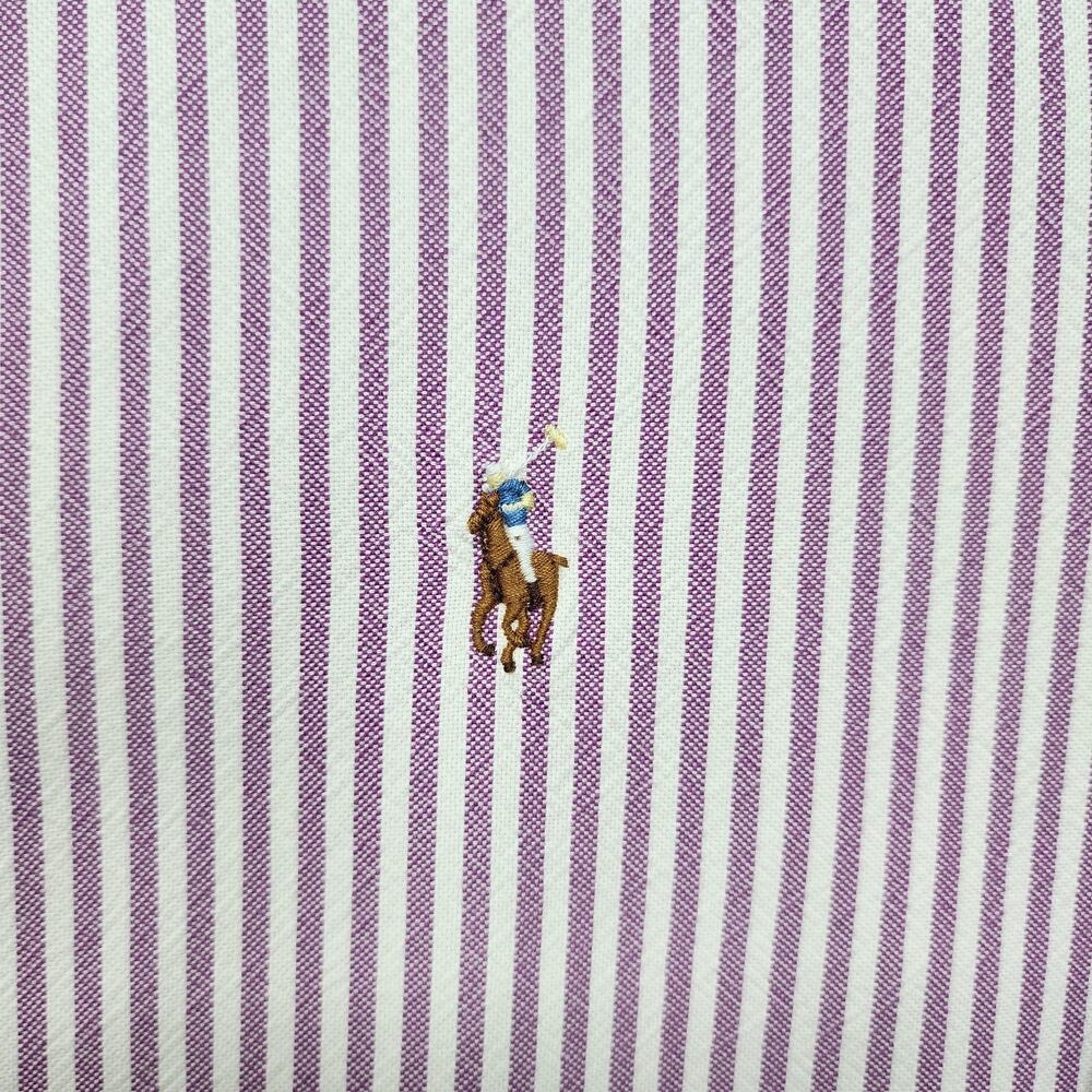 Ralph Lauren Classic Fit Shirt Men’s XXL Plum White Stripe Button Down Career - Picture 8 of 13